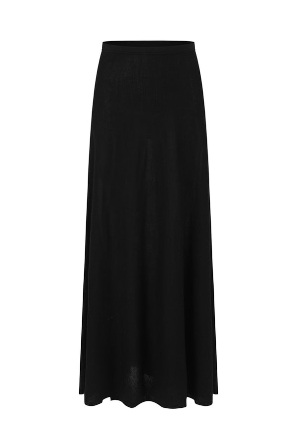 SWAYING 24 Early Autumn Bamboo Cashmere Swing Skirt SW-SW24PF3B09-HEI Black SW-SW24PF3B07
